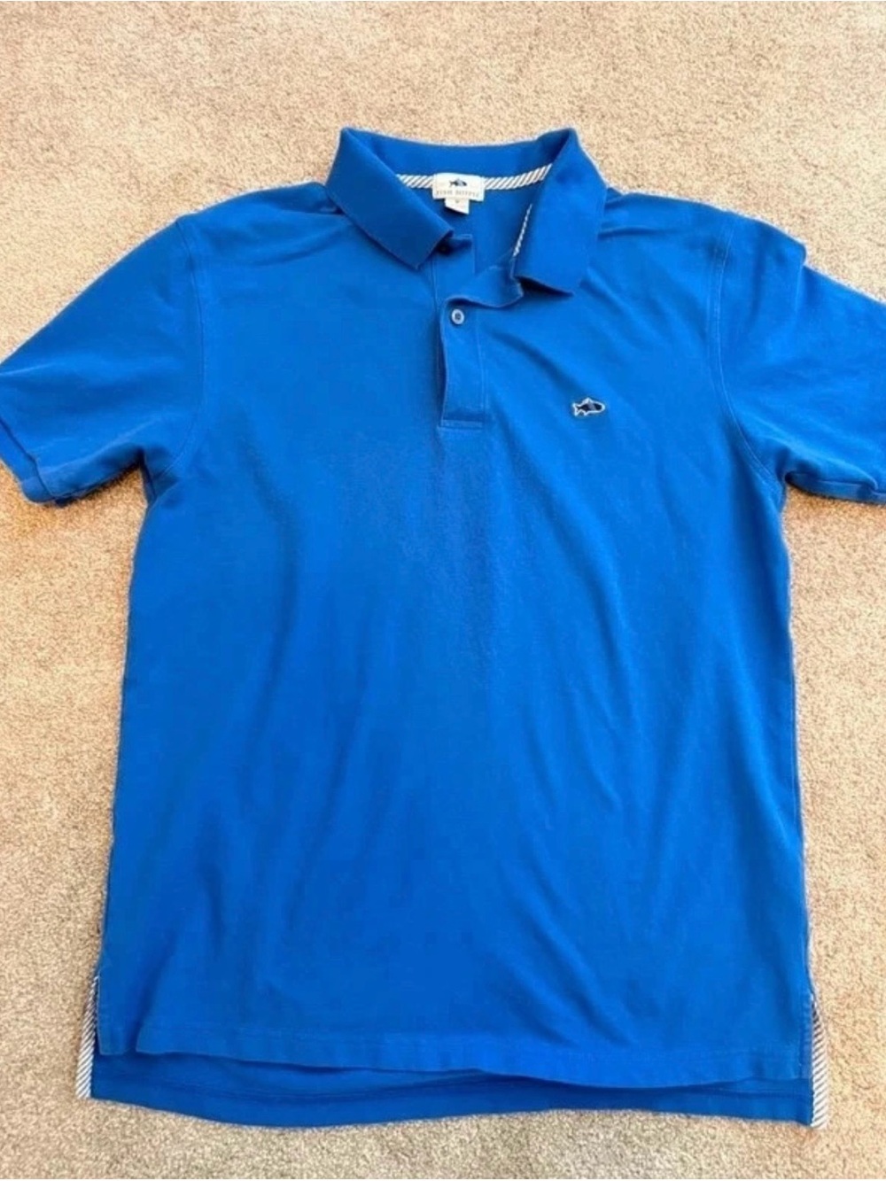 Men's Fish Hippie Blue Polo Shirt